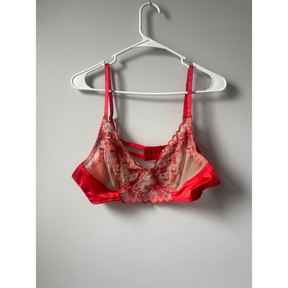 Red Mesh Large Women's Bra - Picture 1 of 4
